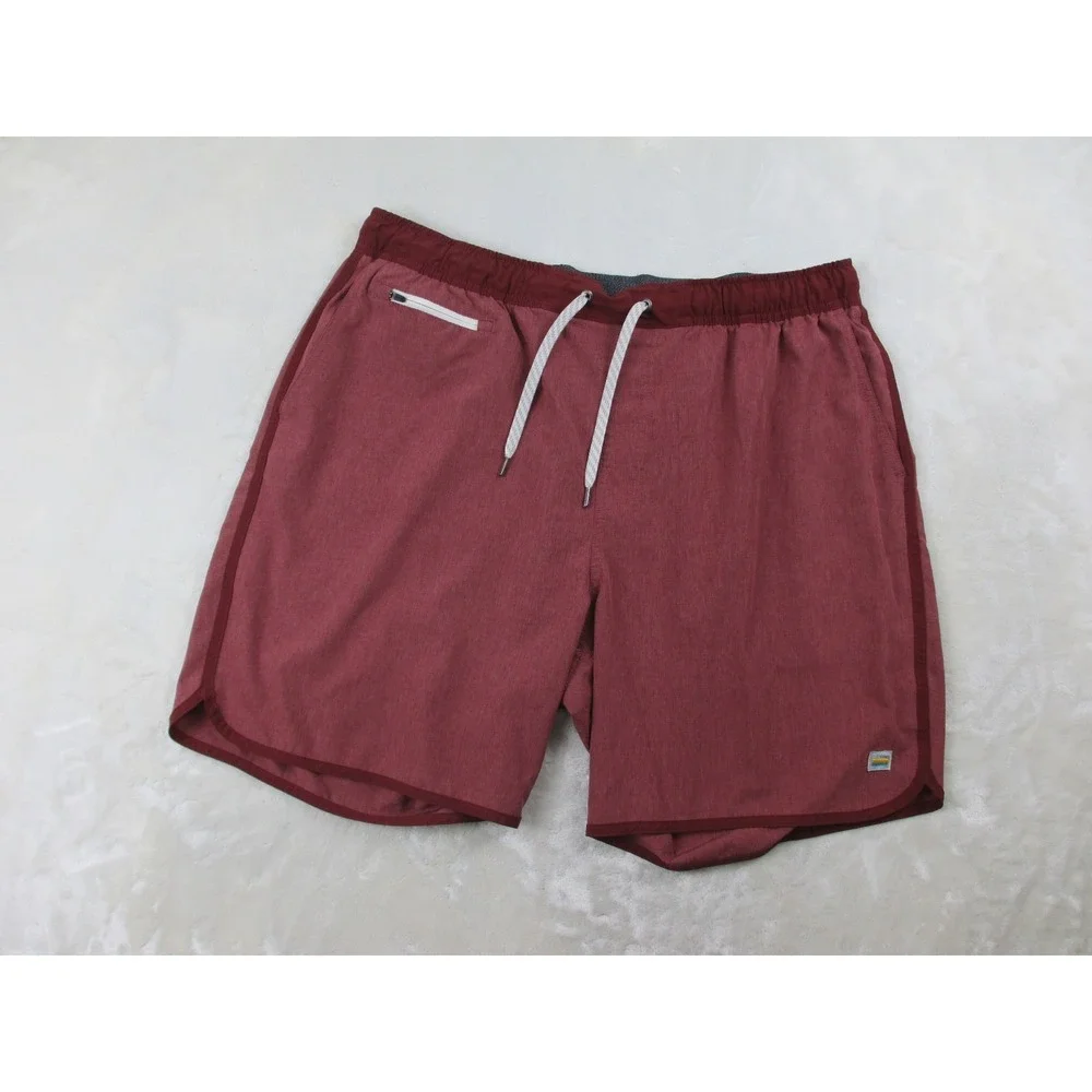 Vuori Shorts Mens 2XL XXL Red‎ Banks Athletic Running Workout Gym